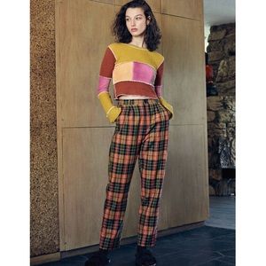 ZGY Denim Check It Pleated Trousers